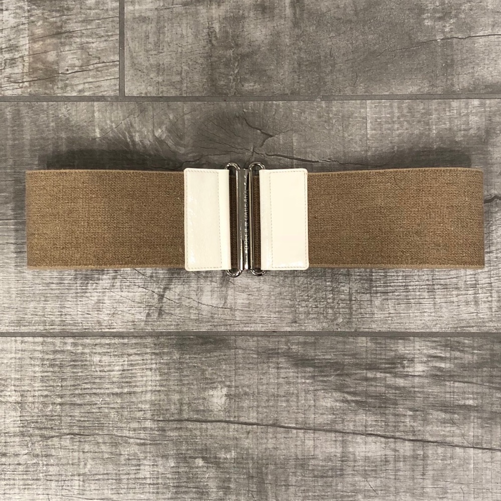 Dolce & Gabbana white and natural elastic belt L